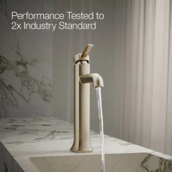 Tall single-handle bathroom sink faucet, 1.2 gpm