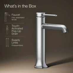 Tall single-handle bathroom sink faucet, 1.2 gpm