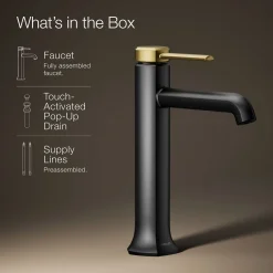 Tall single-handle bathroom sink faucet, 1.2 gpm