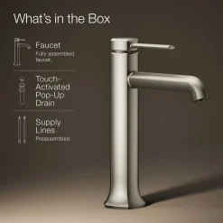 Tall single-handle bathroom sink faucet, 1.2 gpm