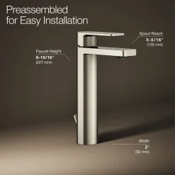 Tall single-handle bathroom sink faucet, 1.0 gpm