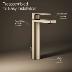 Tall single-handle bathroom sink faucet, 1.0 gpm