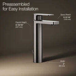 Tall single-handle bathroom sink faucet, 1.0 gpm