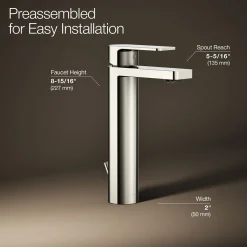 Tall single-handle bathroom sink faucet, 1.0 gpm
