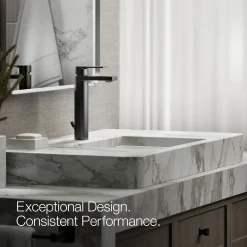 Tall single-handle bathroom sink faucet, 1.0 gpm