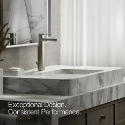 Tall single-handle bathroom sink faucet, 1.0 gpm