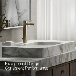 Tall single-handle bathroom sink faucet, 1.0 gpm