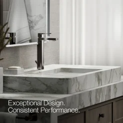 Tall single-handle bathroom sink faucet, 1.0 gpm