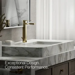 Tall single-handle bathroom sink faucet, 1.0 gpm