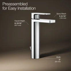 Tall single-handle bathroom sink faucet, 1.2 gpm