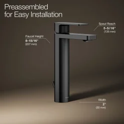 Tall single-handle bathroom sink faucet, 1.2 gpm