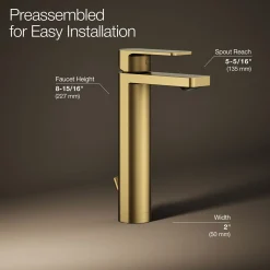 Tall single-handle bathroom sink faucet, 1.2 gpm