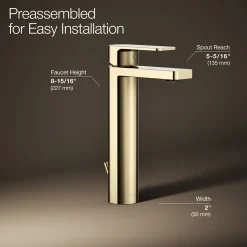 Tall single-handle bathroom sink faucet, 1.2 gpm