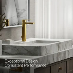 Tall single-handle bathroom sink faucet, 1.2 gpm