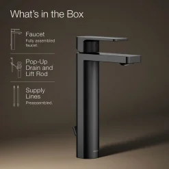 Tall single-handle bathroom sink faucet, 1.2 gpm
