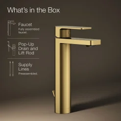 Tall single-handle bathroom sink faucet, 1.2 gpm