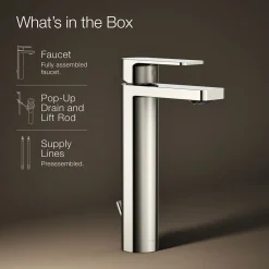 Tall single-handle bathroom sink faucet, 1.2 gpm
