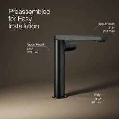 Tall single-handle bathroom sink faucet with Cylindrical handle, 1.2 gpm