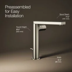 Tall single-handle bathroom sink faucet with Cylindrical handle, 1.2 gpm