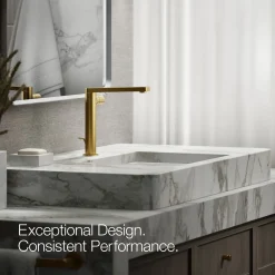Tall single-handle bathroom sink faucet with Cylindrical handle, 1.2 gpm