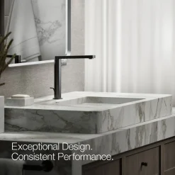 Tall single-handle bathroom sink faucet with Cylindrical handle, 1.2 gpm
