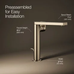 Tall single-handle bathroom sink faucet with Lever handle, 1.2 gpm