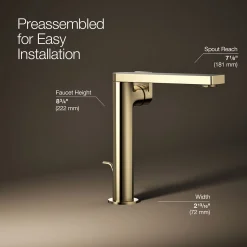 Tall single-handle bathroom sink faucet with Lever handle, 1.2 gpm