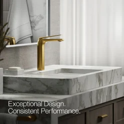 Tall single-handle bathroom sink faucet, 1.2 gpm