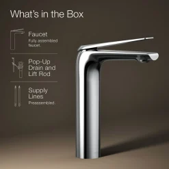 Tall single-handle bathroom sink faucet, 1.2 gpm