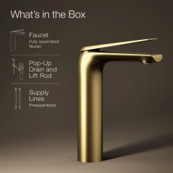Tall single-handle bathroom sink faucet, 1.2 gpm