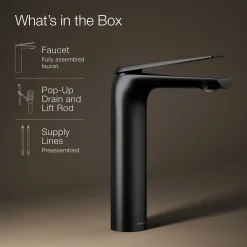 Tall single-handle bathroom sink faucet, 1.2 gpm