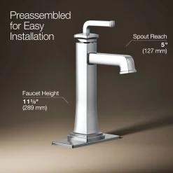 Tall single-handle bathroom sink faucet, 1.2 gpm