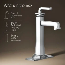 Tall single-handle bathroom sink faucet, 1.2 gpm