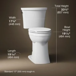 Tall two-piece elongated toilet, 1.28 gpf