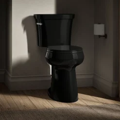 Tall two-piece round-front toilet, 1.28 gpf