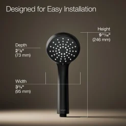 Three-function handshower, 1.75 gpm