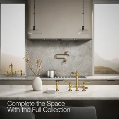 Three-hole bridge bar sink faucet with side sprayer