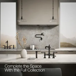 Three-hole bridge bar sink faucet with side sprayer