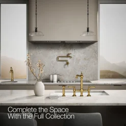 Three-hole bridge kitchen sink faucet with side sprayer