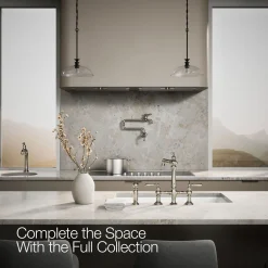 Three-hole bridge kitchen sink faucet with side sprayer