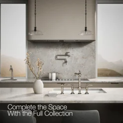 Three-hole bridge kitchen sink faucet with side sprayer