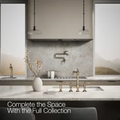 Three-hole bridge kitchen sink faucet with side sprayer