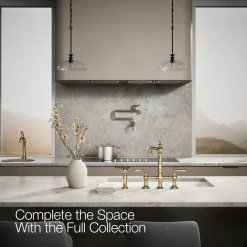 Three-hole bridge kitchen sink faucet with side sprayer