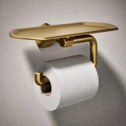 Toilet paper holder with tray