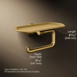 Toilet paper holder with tray