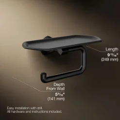 Toilet paper holder with tray