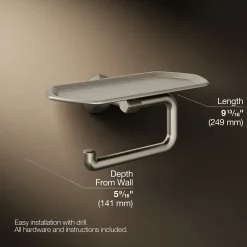 Toilet paper holder with tray