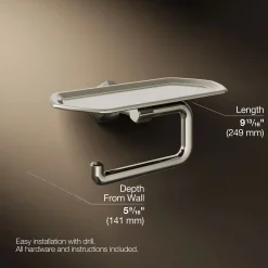 Toilet paper holder with tray
