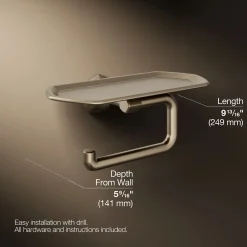 Toilet paper holder with tray