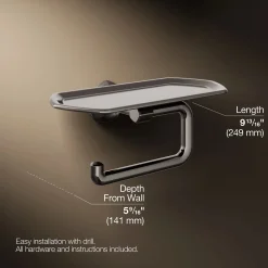 Toilet paper holder with tray